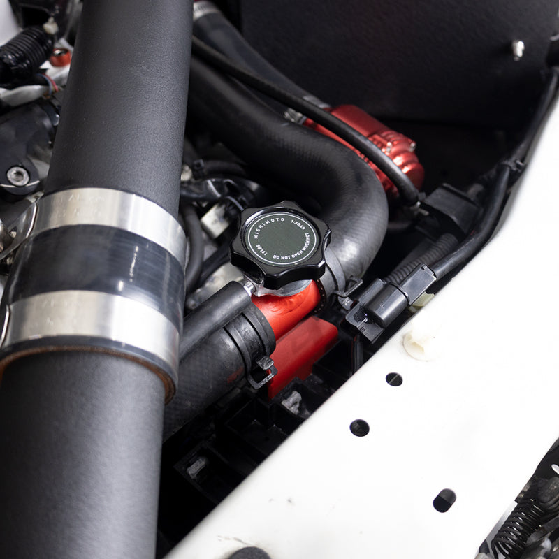 Mishimoto 08-15 Mitsubishi Lancer Evo X Coolant Fill Inlet - Black Mishimoto Coolant Fill Necks AXOPROS