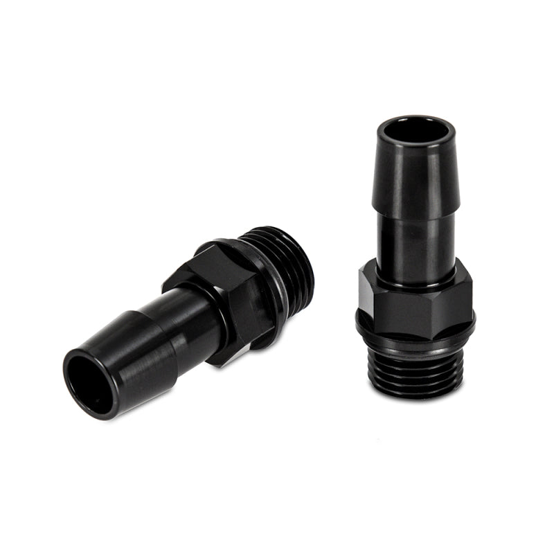 Mishimoto 16X1.5 TO 1/2in. Hose Barb Aluminum Fittings (Pack of 2) Mishimoto Fittings AXOPROS
