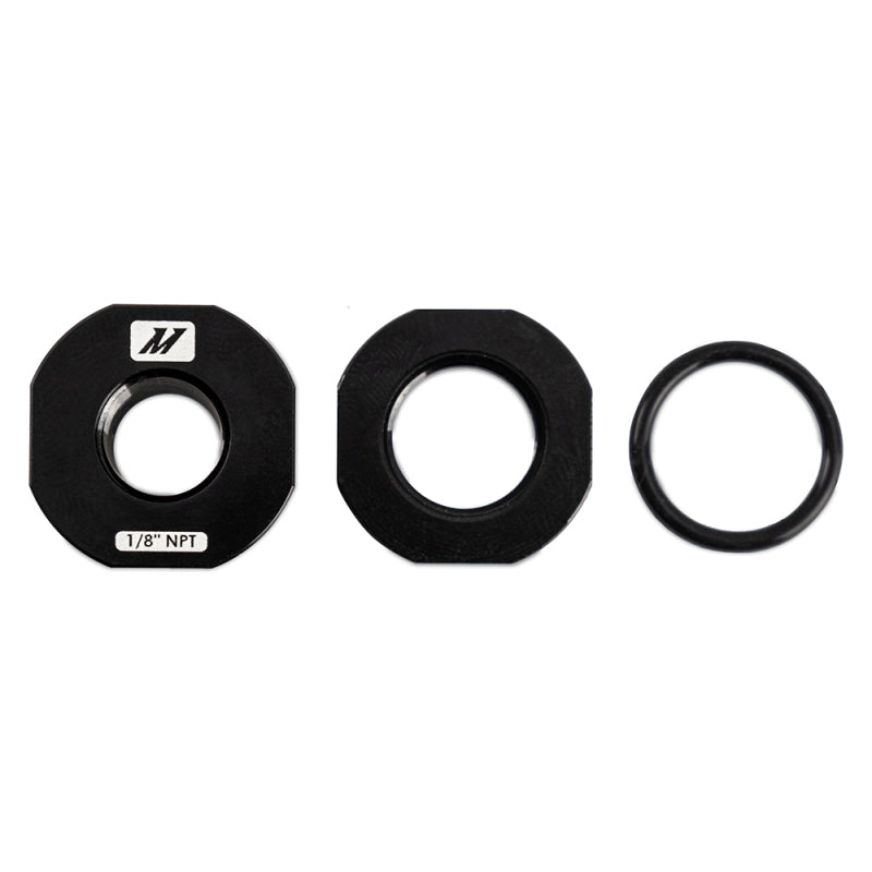 Mishimoto 1/8in NPT CNC-Machined Nozzle Mount Adapter - Black Mishimoto Fittings AXOPROS