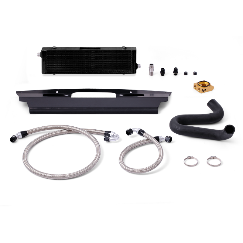 Mishimoto 2015+ Ford Mustang GT Thermostatic Oil Cooler Kit - Black Mishimoto Oil Coolers  AXOPROS