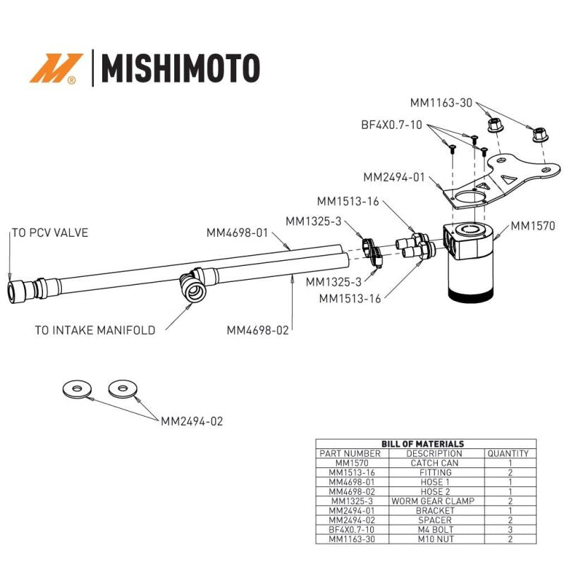 Mishimoto 2024+ Ford Mustang 2.3L EcoBoost Oil Catch Can PCV Side Mishimoto Oil Catch Cans AXOPROS