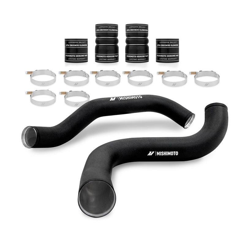 Mishimoto 99-03 Ford 7.3L Powerstroke PSD Intercooler Pipe/Boot Kit - Wrinkle Black Mishimoto Silicone Couplers & Hoses AXOPROS
