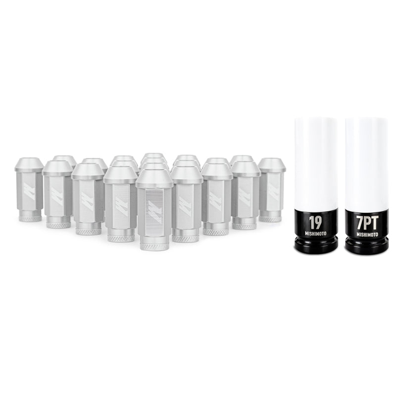 Mishimoto Aluminum Locking Lug Nuts M12x1.5 20pc Set Silver Mishimoto Lug Nuts  AXOPROS