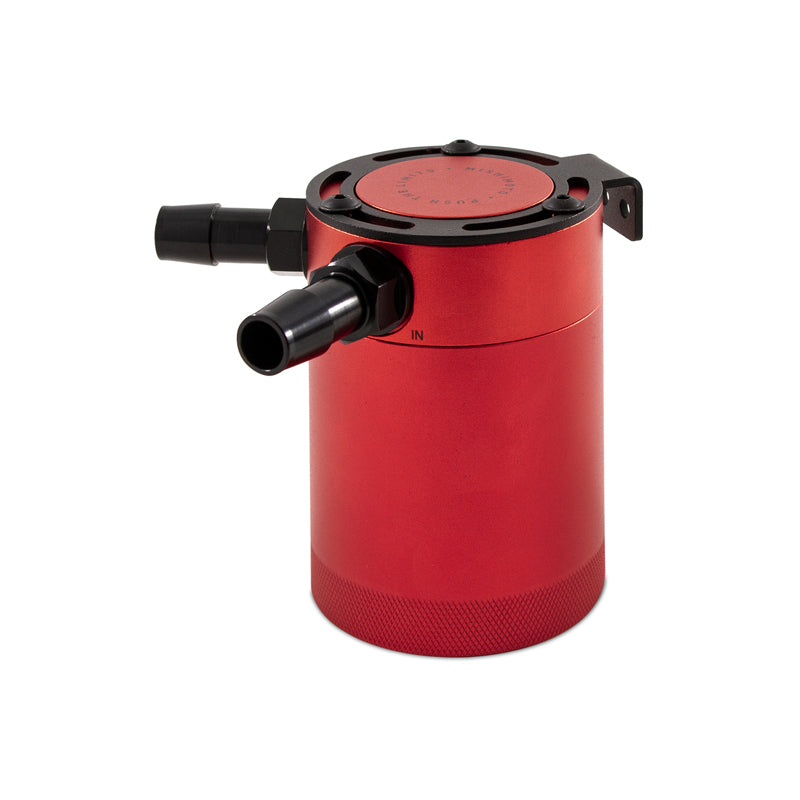 Mishimoto Compact Baffled Oil Catch Can - 2-Port - Red Mishimoto Oil Catch Cans AXOPROS