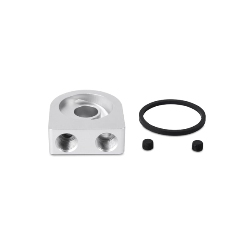 Mishimoto Silver M20 Oil Sandwich Plate Mishimoto Oil Filter Blocks AXOPROS