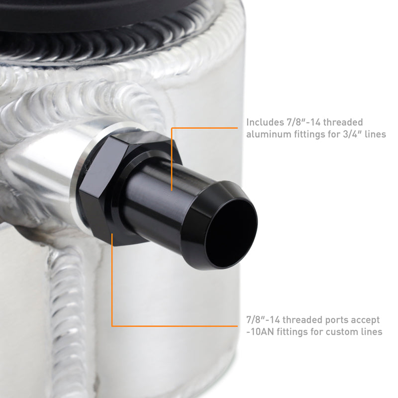 Mishimoto Universal Aluminum Coolant Expansion Tank - Brushed Mishimoto Coolant Reservoirs AXOPROS