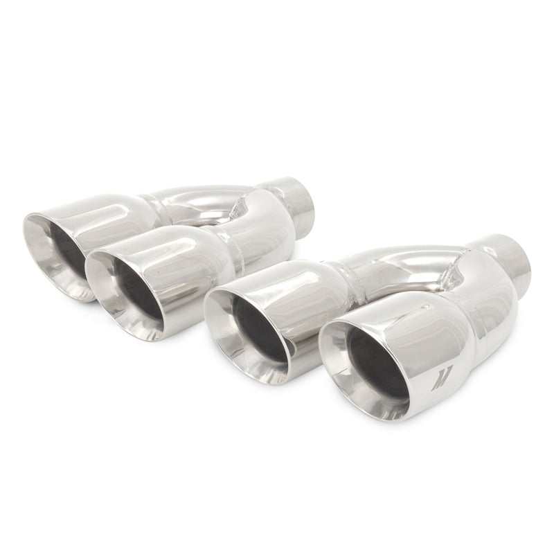 Mishimoto Universal Steel Muffler Tip 2.5in Inlet Dual Y Polished Mishimoto Muffler AXOPROS