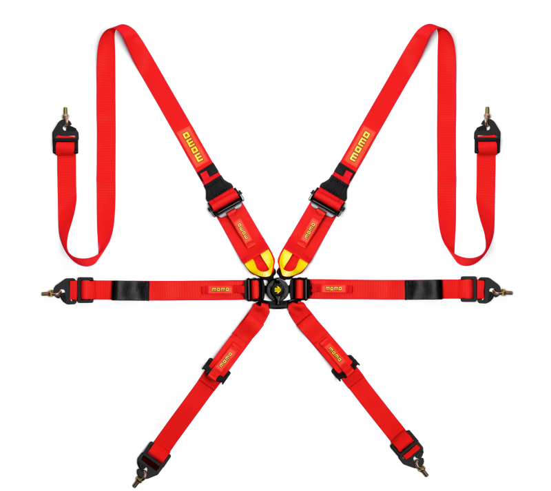 Momo Int. Camlock 6pt Clip In Restraint-Red MOMO Seat Belts & Harnesses AXOPROS