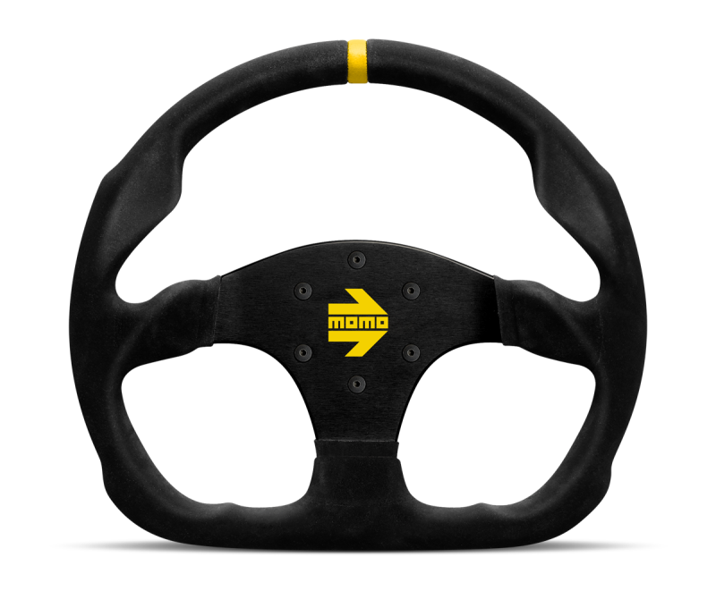 Momo MOD30 Steering Wheel 320 mm - Black Suede/Black Spokes/1 Stripe MOMO Steering Wheels AXOPROS