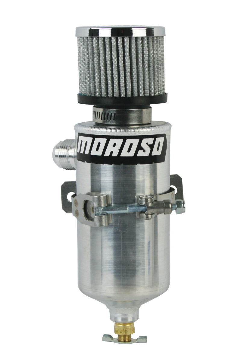 Moroso Breather Tank/Catch Can -12An Male Fitting - Aluminum Moroso Oil Catch Cans AXOPROS