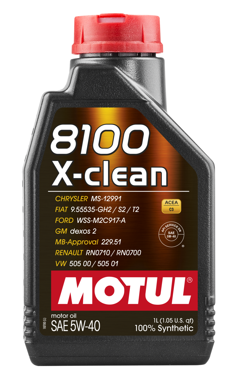 Motul 1L Synthetic Engine Oil 8100 5W40 X-CLEAN C3 -505 01-502 00-505 00-LL04 Motul Motor Oils AXOPROS