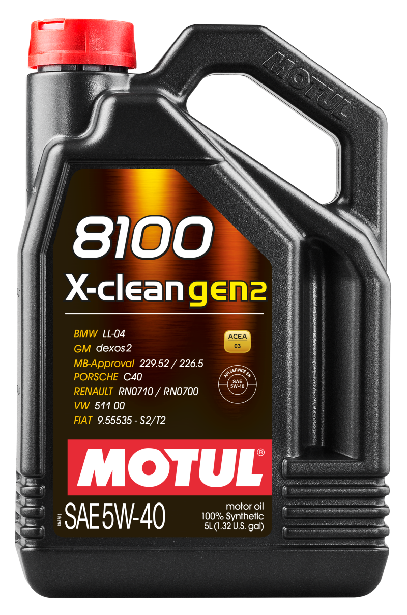 Motul 5L Synthetic Engine Oil 8100 X-CLEAN Gen 2 5W40 Motul Motor Oils AXOPROS