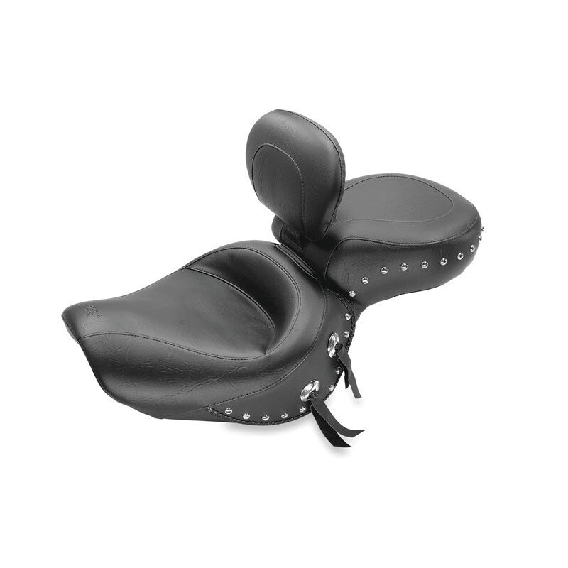 Mustang 00-08 Honda VT1100 Sabre,97-08 Spirit,87-97 Shadow Wide Touring 1PC Seat w/Studs - Black Mustang Motorcycle One-Piece Motorcycle Seats  AXOPROS