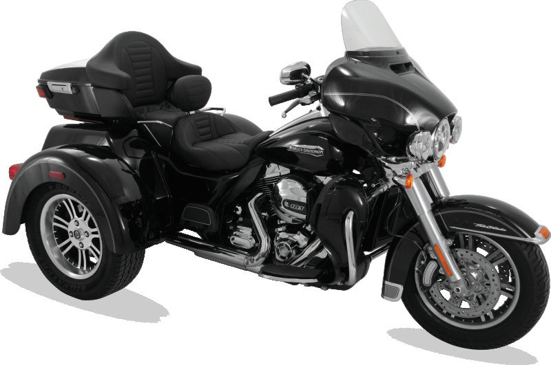 Mustang 08-21 Harley Electra Glide, Rd Glide, Rd King, Str Glide Touring 1PC Seat Deluxe - Black Mustang Motorcycle One-Piece Motorcycle Seats  AXOPROS