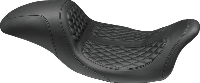Mustang 08-21 Harley Electra Glide,Rd Glide,Rd King ,Str Glide Hightail Fastback 1PC Seat - Black Mustang Motorcycle One-Piece Motorcycle Seats  AXOPROS