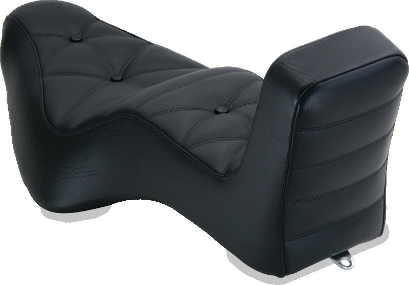 Mustang 08-21 HD Electra Glide,Rd Glide,Rd King,Str Glide Driver Backrest - Black w/ Red Stitching Mustang Motorcycle Backrests AXOPROS