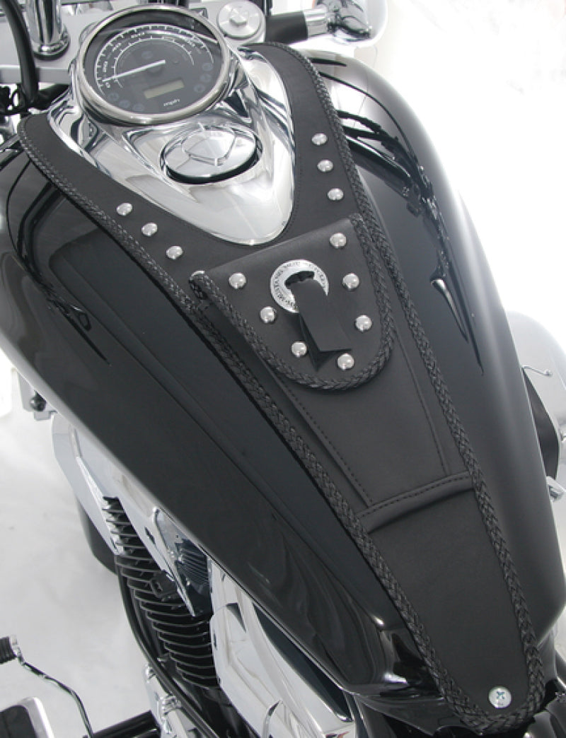Mustang 10-14 Honda VT1300C Cruiser Tank Bib w/Studs - Black Mustang Motorcycle Tank Bibs AXOPROS