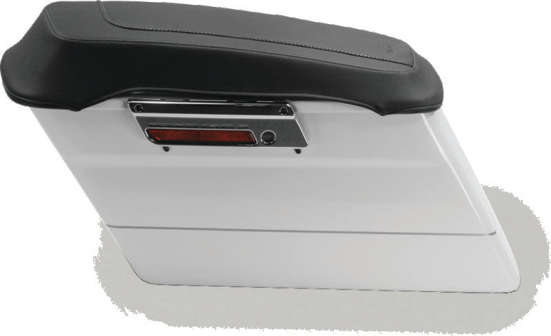 Mustang 80-07 Harley Early FL Touring Vintage Saddlebag Lid Covers - Black Mustang Motorcycle Seat Covers AXOPROS