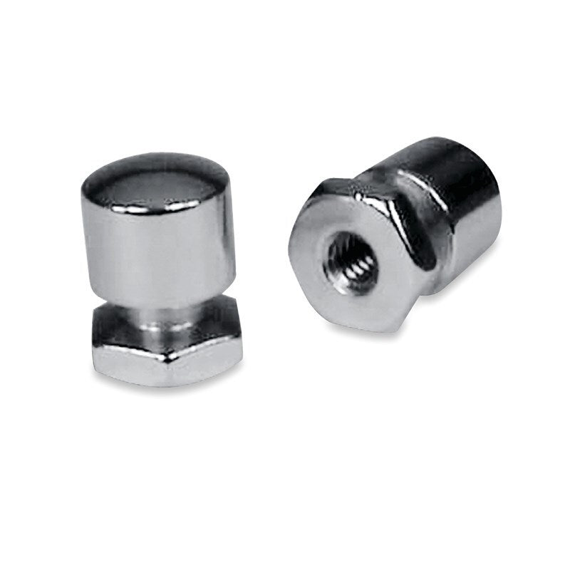 Mustang Solo Mounting Nuts (Pair) - Chrome Mustang Motorcycle Seat Brackets & Frames AXOPROS