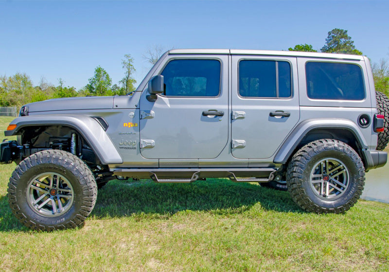 N-Fab Predator Pro Step System 2018 Jeep Wrangler JL 4 Door SUV - Tex. Black N-Fab Nerf Bars AXOPROS