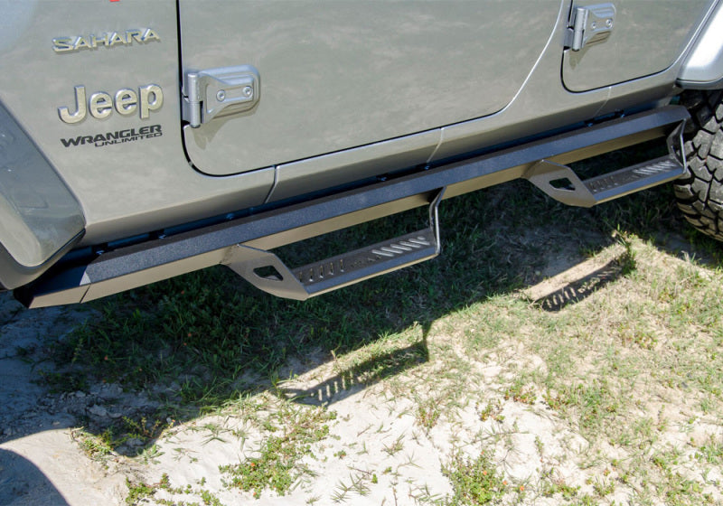 N-Fab Predator Pro Step System 2018 Jeep Wrangler JL 4 Door SUV - Tex. Black N-Fab Nerf Bars AXOPROS