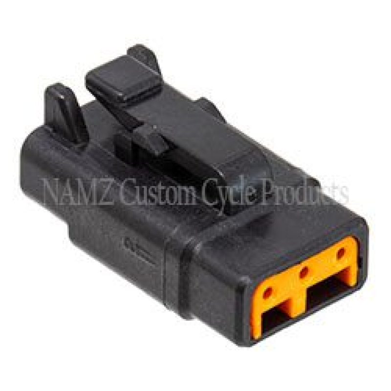 NAMZ Deutsch DTM 3-Position Plug w/3 Stamped Terminals & Wedgelock - Black (HD 74113-98BK) NAMZ Wiring Connectors AXOPROS