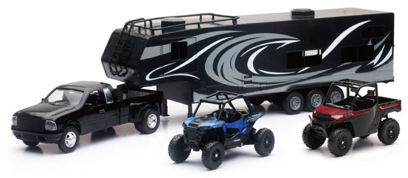 New Ray Toys Pickup Toy Hauler w/Polaris Vehicles (Blue RZR and Red Ranger) New Ray Toys Toys AXOPROS
