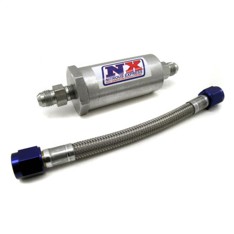 Nitrous Express 4AN Pure-Flo N2O Filter & 7 Stainless Hose (Lifetime Cleanable) Nitrous Express Nitrous Filters AXOPROS