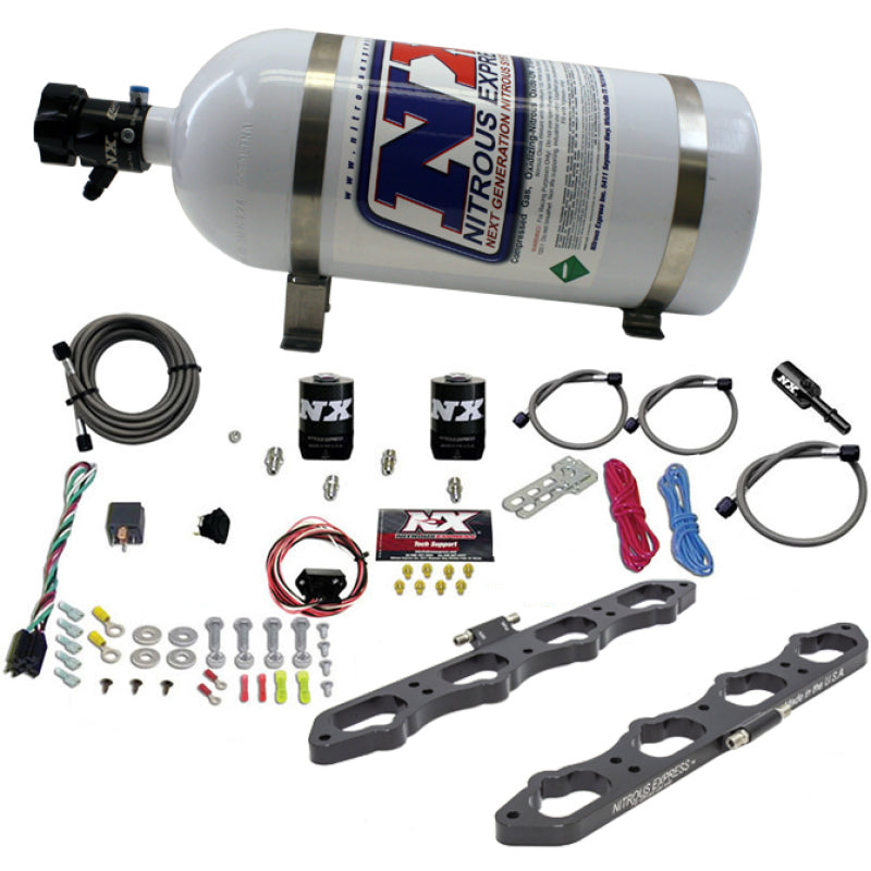 Nitrous Express Ford Coyote 5.0L V8 Nitrous Wet Port Plate Kit w/10lb Bottle Nitrous Express Nitrous Systems AXOPROS