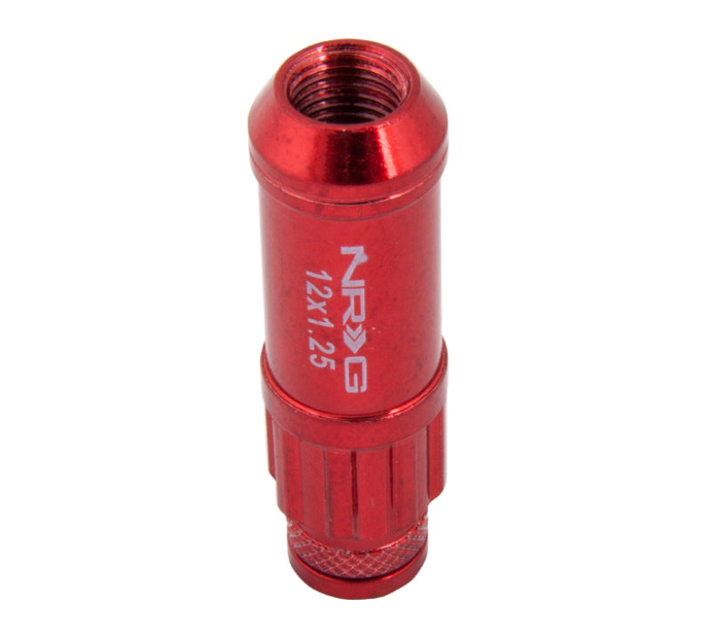 NRG 700 Series M12 X 1.25 Steel Lug Nut w/Dust Cap Cover Set 21 Pc w/Locks & Lock Socket - Red NRG Lug Nuts AXOPROS