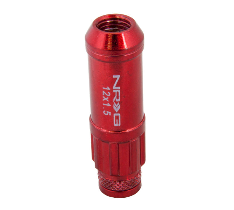 NRG 700 Series M12 X 1.5 Steel Lug Nut w/Dust Cap Cover Set 21 Pc w/Locks & Lock Socket - Red NRG Lug Nuts AXOPROS