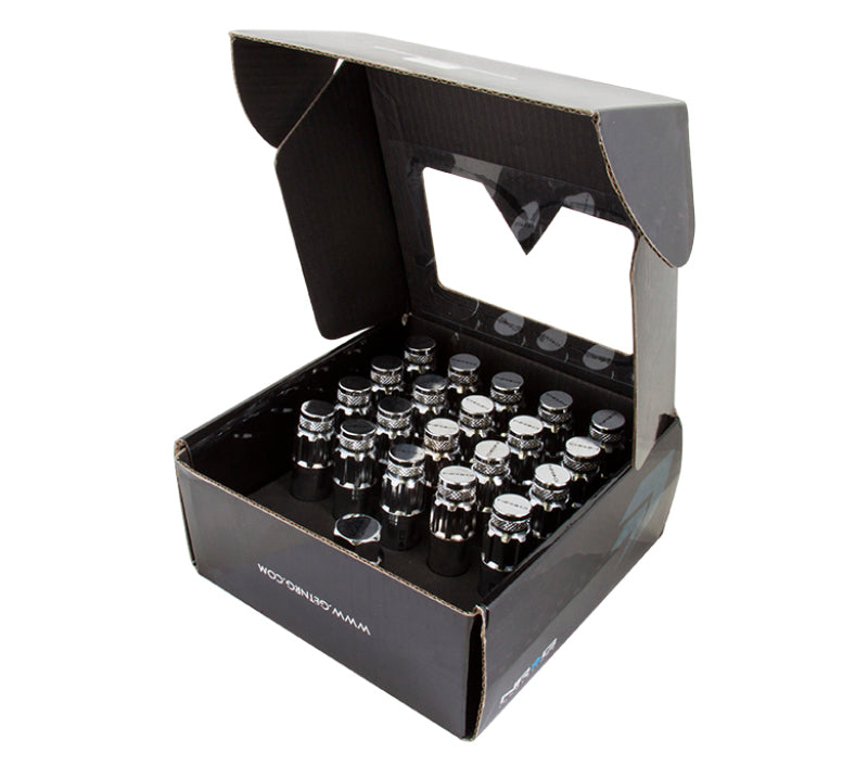 NRG 700 Series M12 X 1.5 Steel Lug Nut w/Dust Cap Cover Set 21 Pc w/Locks & Lock Socket - Silver NRG Lug Nuts  AXOPROS