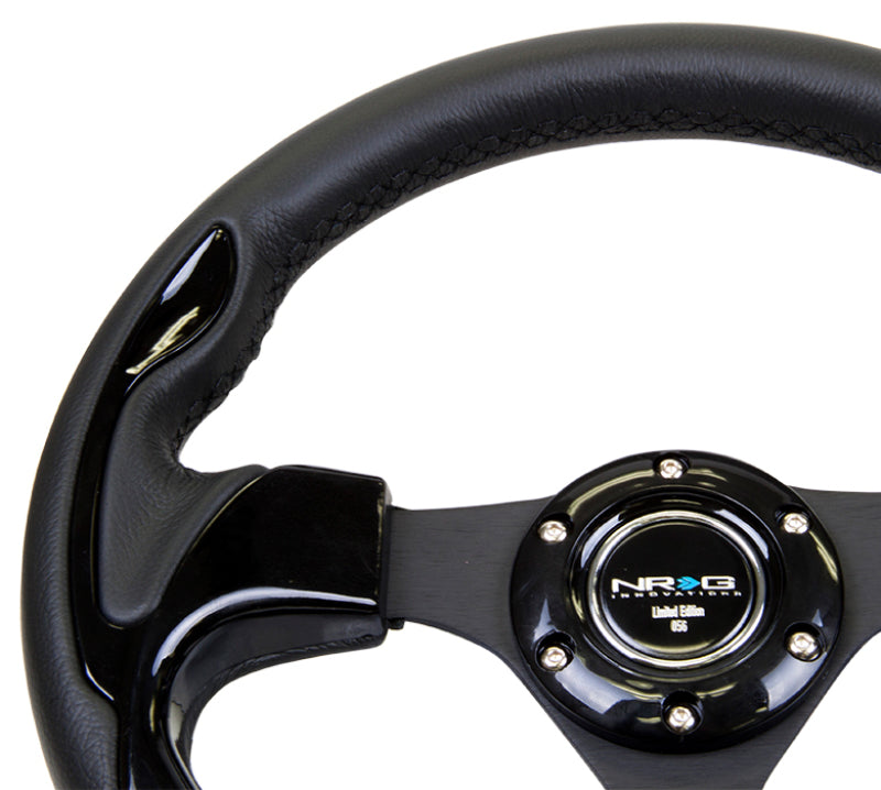 NRG Reinforced Steering Wheel (320mm) Blk w/Gloss Black Trim NRG Steering Wheels AXOPROS