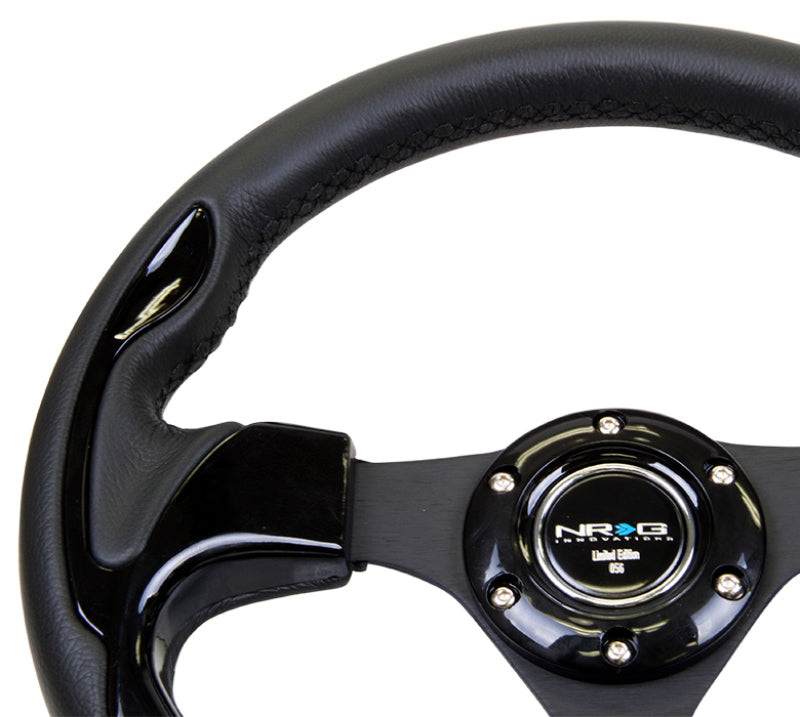 NRG Reinforced Steering Wheel (320mm) Blk w/Gloss Black Trim NRG Steering Wheels AXOPROS