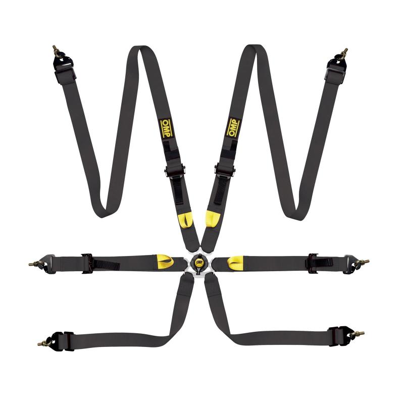 OMP Safety Harness First 2In Black (Fia 8853-2016) Pull Up - Steel Adj OMP Seat Belts & Harnesses AXOPROS