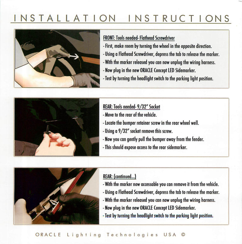 Oracle 10-15 Chevrolet Camaro Concept Sidemarker Set - Tinted - No Paint SEE WARRANTY ORACLE Lighting Light Strip LED AXOPROS