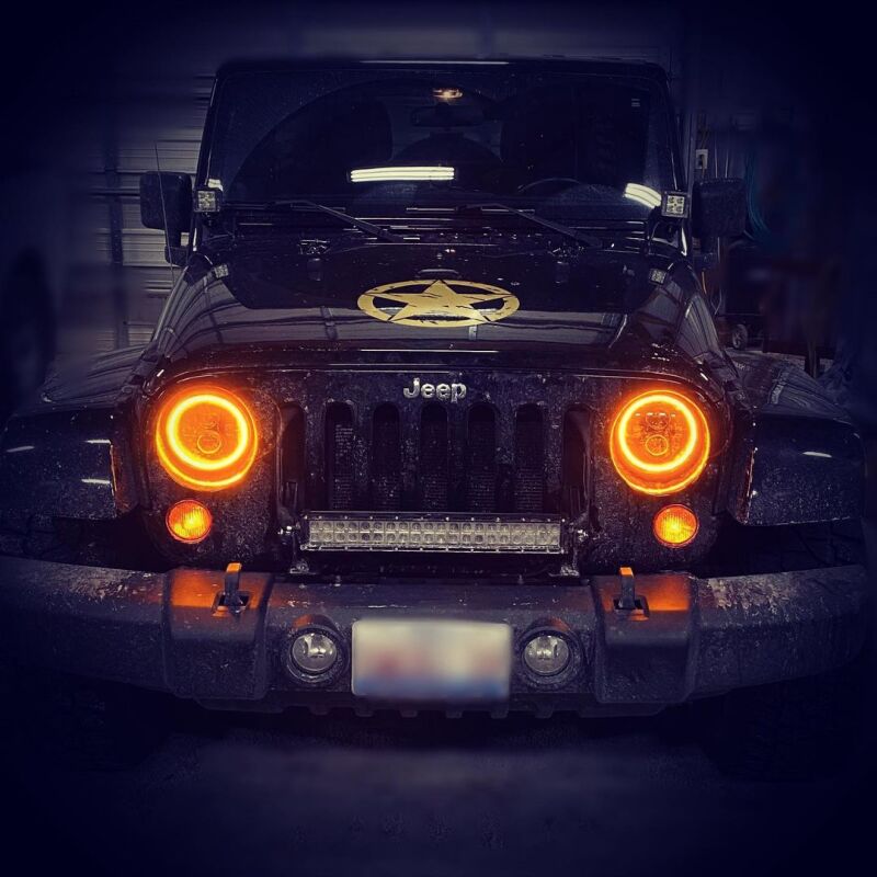 Oracle 7in High Powered LED Headlights - Black Bezel - Dynamic - Dynamic SEE WARRANTY ORACLE Lighting Headlights AXOPROS