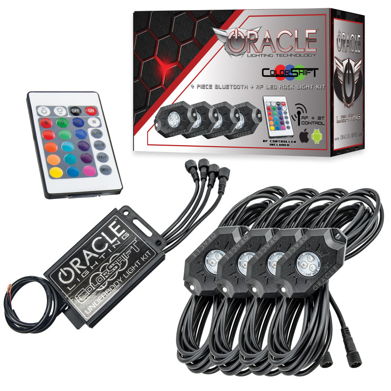 Oracle Bluetooth + RF Underbody Rock Light Kit - 4 PCS - ColorSHIFT SEE WARRANTY ORACLE Lighting Light Bars & Cubes AXOPROS