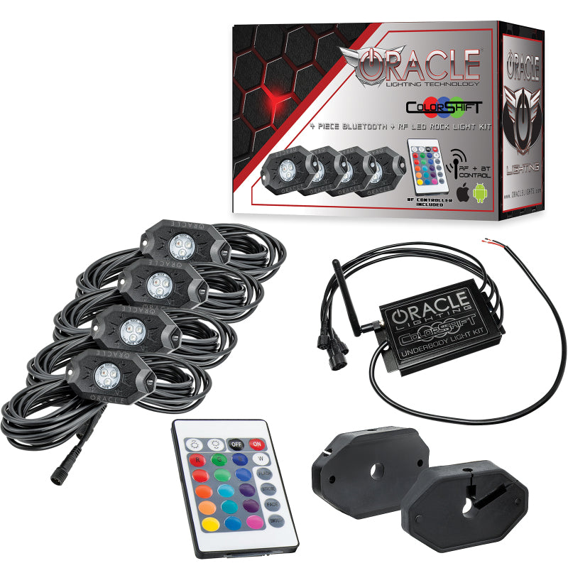 Oracle Bluetooth + RF Underbody Rock Light Kit - 4 PCS - ColorSHIFT SEE WARRANTY ORACLE Lighting Light Bars & Cubes AXOPROS
