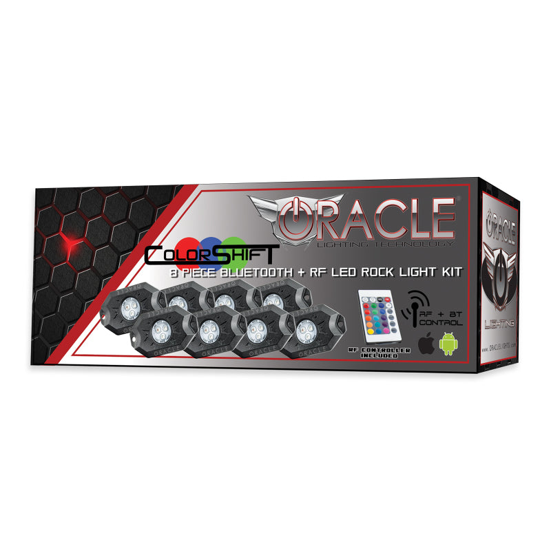 Oracle Bluetooth + RF Underbody Rock Light Kit - 8 PCS - ColorSHIFT ORACLE Lighting Light Bars & Cubes AXOPROS