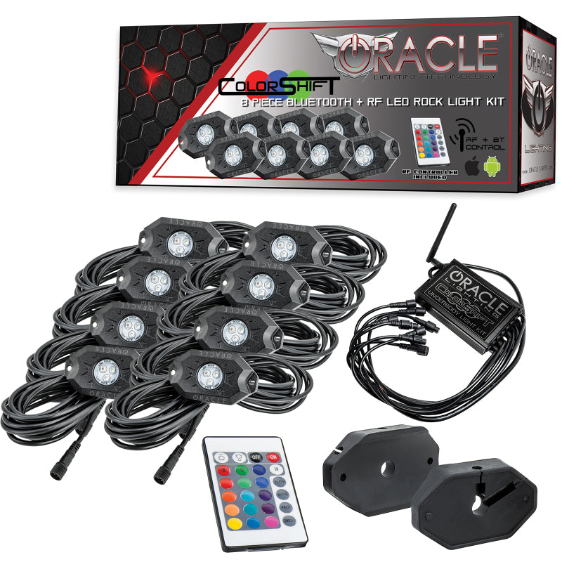 Oracle Bluetooth + RF Underbody Rock Light Kit - 8 PCS - ColorSHIFT ORACLE Lighting Light Bars & Cubes AXOPROS