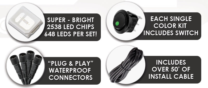 Oracle LED Illuminated Wheel Rings - Double LED - White SEE WARRANTY ORACLE Lighting Light Strip LED AXOPROS