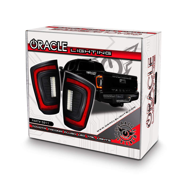 Oracle Lighting 16-23 Gen 3 Toyota Tacoma Black Series Flush Style LED Tail Lights SEE WARRANTY ORACLE Lighting Tail Lights  AXOPROS