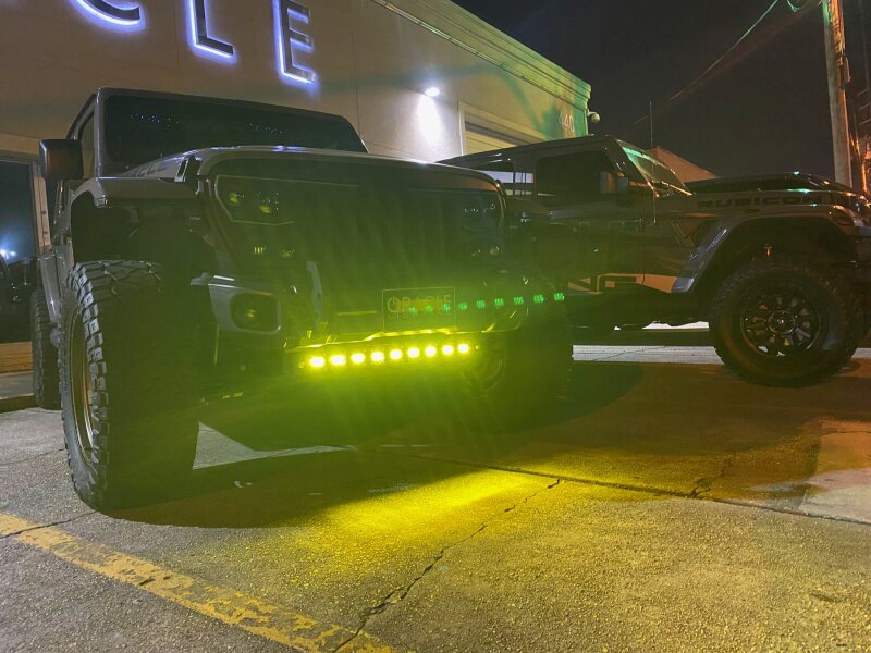 ORACLE Lighting 2019+ Jeep Wrangler JL Skid Plate w/ Integrated LED Emitters - Yellow SEE WARRANTY ORACLE Lighting Skid Plates AXOPROS