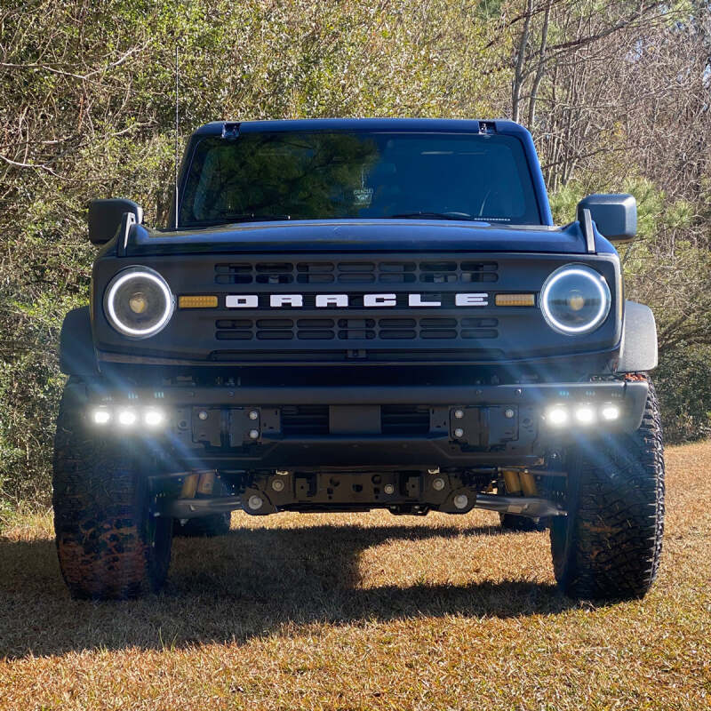 ORACLE Lighting 21-22 Ford Bronco Triple LED Fog Light Kit for Steel Bumper - White ORACLE Lighting Fog Lights AXOPROS