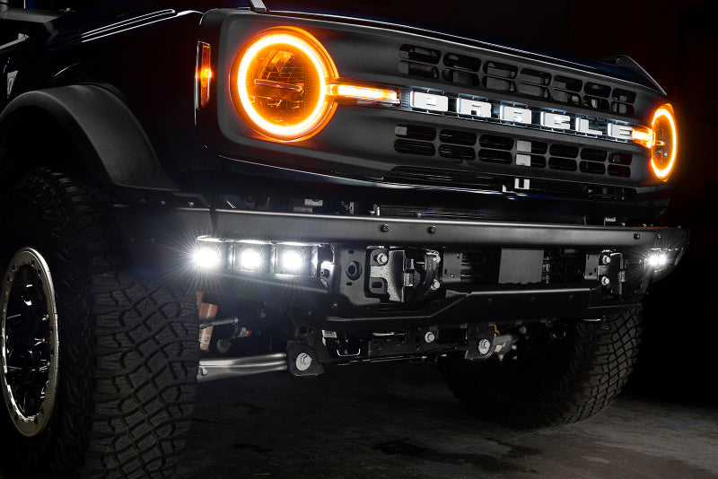 ORACLE Lighting 21-22 Ford Bronco Triple LED Fog Light Kit for Steel Bumper - White ORACLE Lighting Fog Lights AXOPROS