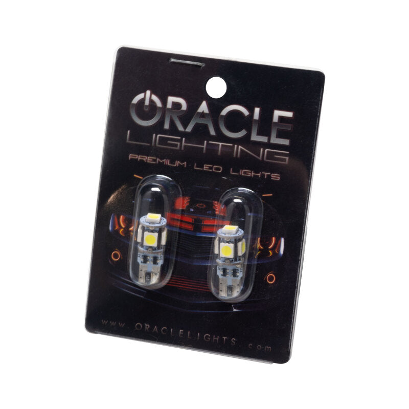 Oracle T10 5 LED 3 Chip SMD Bulbs (Pair) - Cool White ORACLE Lighting Bulbs AXOPROS