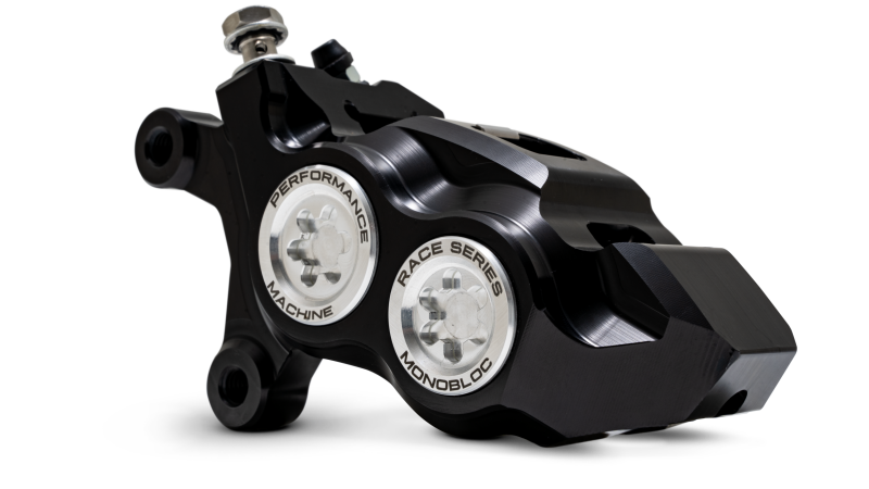 Performance Machine 08-23 FL,18-24 M8 Softail,06-17 VRod 137x4B Rce Series Monobloc Caliper Left BLK Performance Machine Brake Calipers - Perf AXOPROS