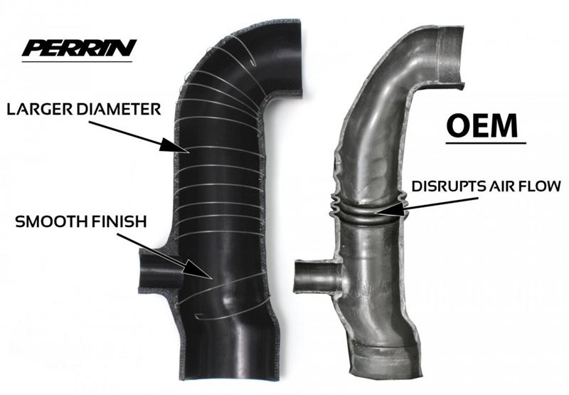 PERRIN 02-07 Subaru WRX / 04-21 STI Turbo Inlet Hose 3in. (For Aftermarket Turbos Only) - Black Perrin Performance Hoses AXOPROS