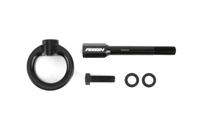 Perrin 02-07 Subaru WRX/STI Tow Hook Kit (Front) - Flat Black Perrin Performance Tow Hooks AXOPROS